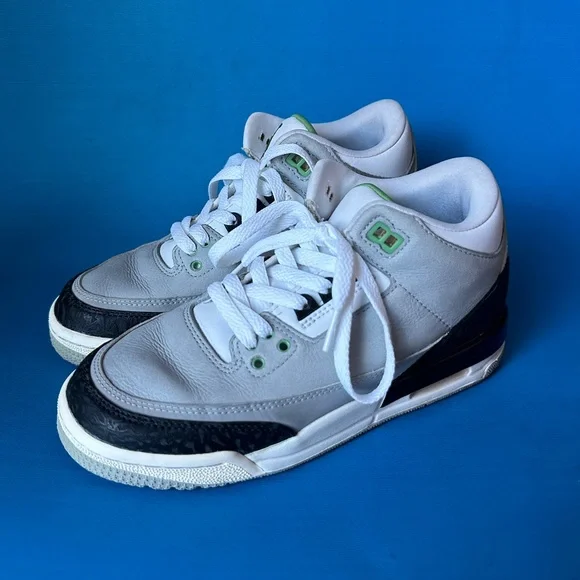 Jordan Retro 3 Chlorophyll Light Smoke Grey Black White 398614-006 sz： 5
